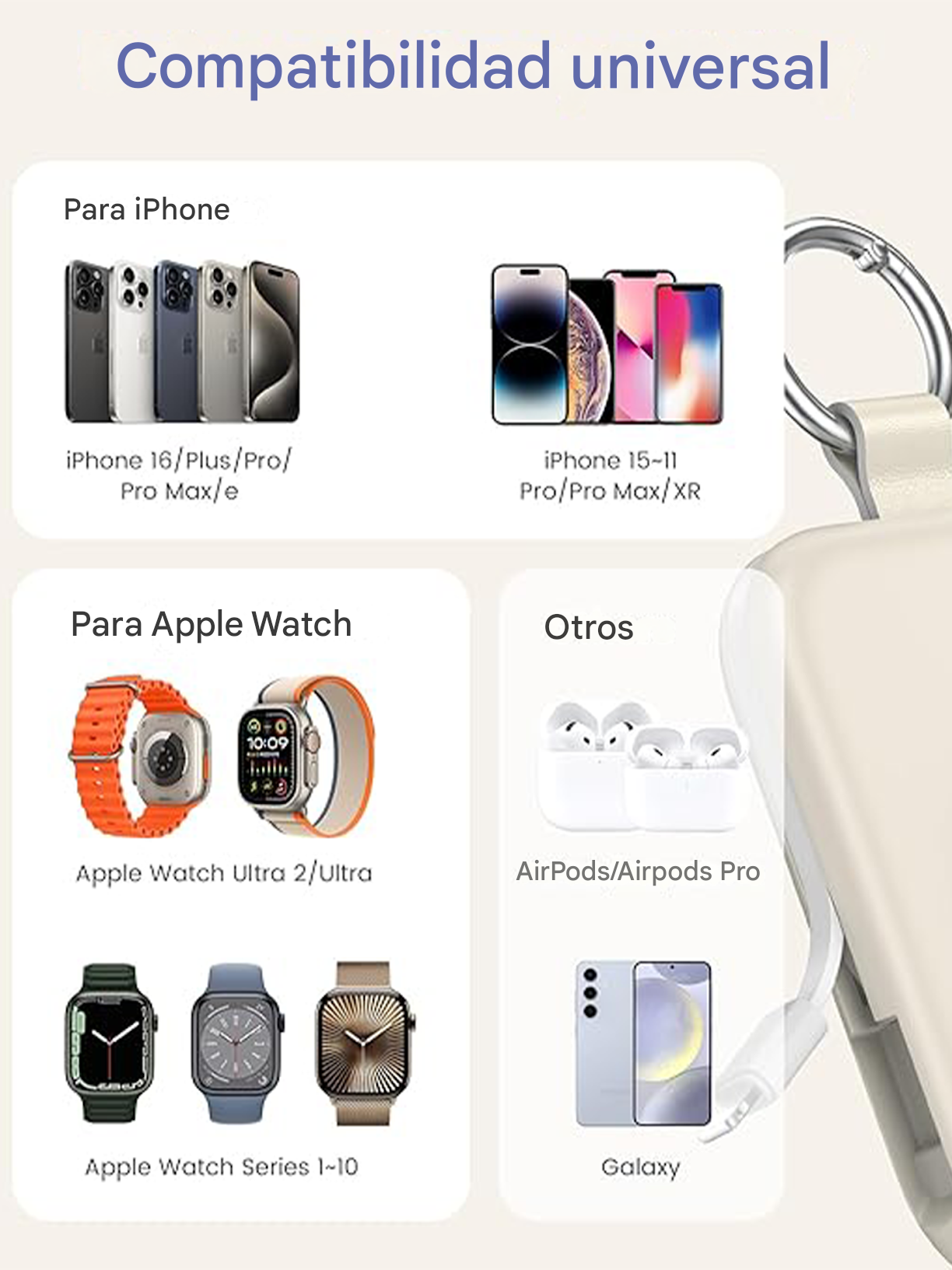 Cargador portátil llavero