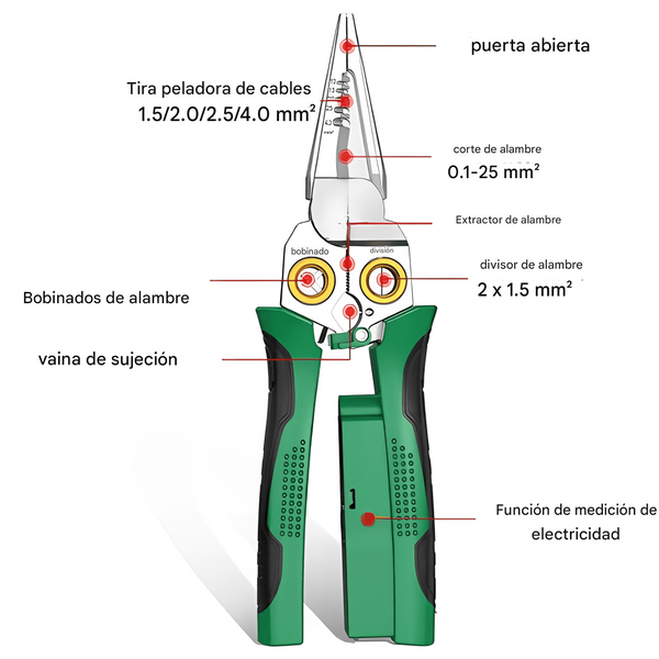 Alicate Todo en Uno con Detector